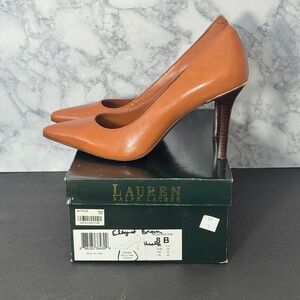 Lauren Ralph Lauren “Sarina” High Heel Pumps – Polo Tan Kidskin – Size 8B